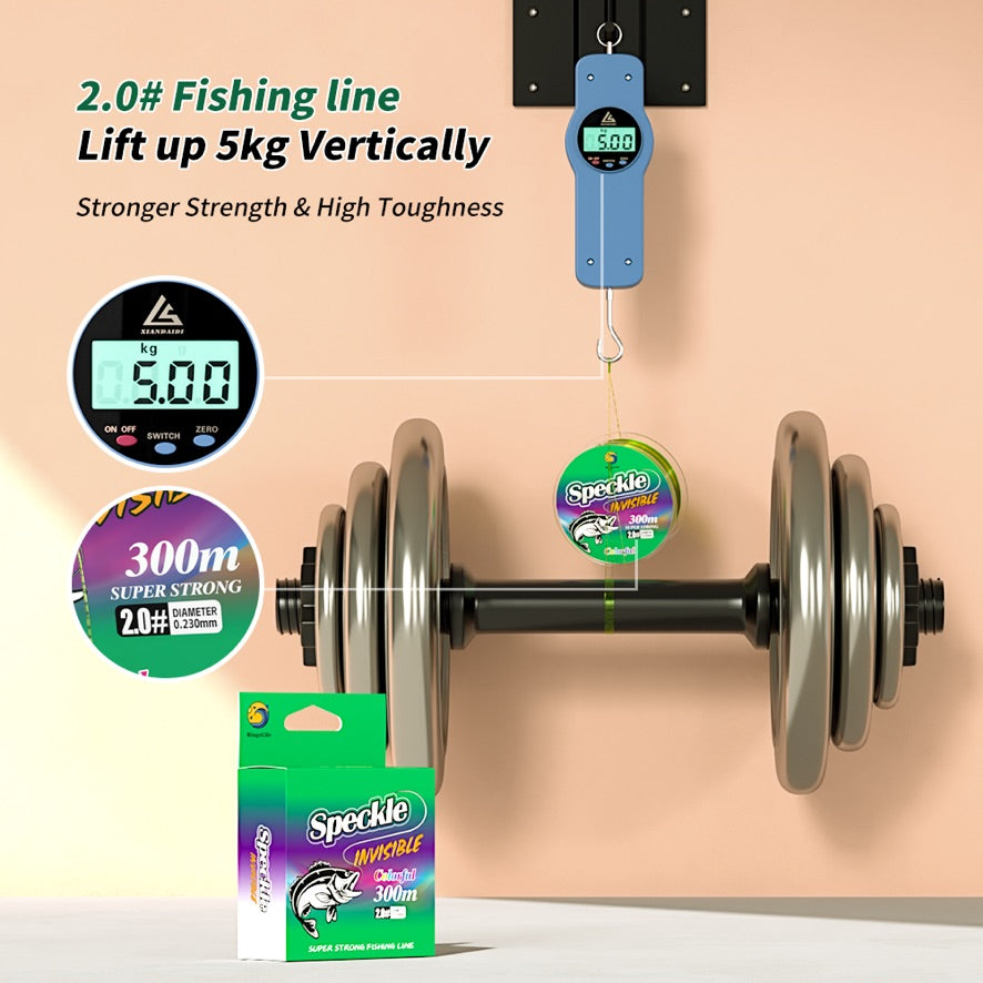 Speckle monofilament fishing line strength test