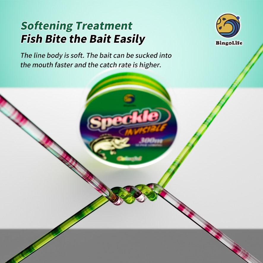 Soft speckle monofilament fishing line