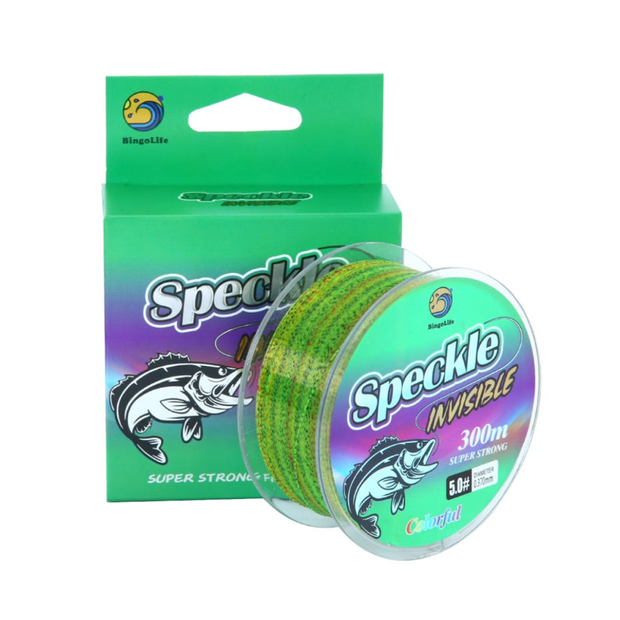 Blue and green colorful speckle monofilament fishing line