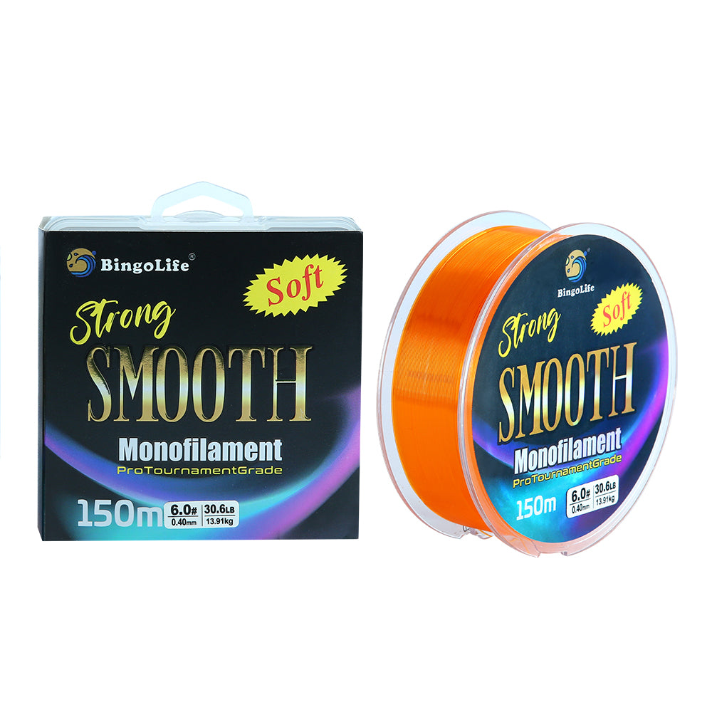 Bingolife Pro Tournament Grade orange monofilament fishing line 164-yard spool and box